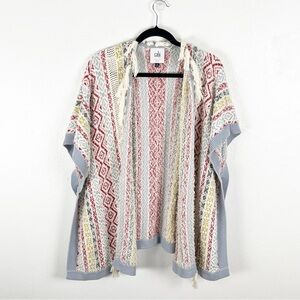 CABI Siesta Southwestern Fringe Trim Cape Poncho Shawl #5001, Size XS/Small